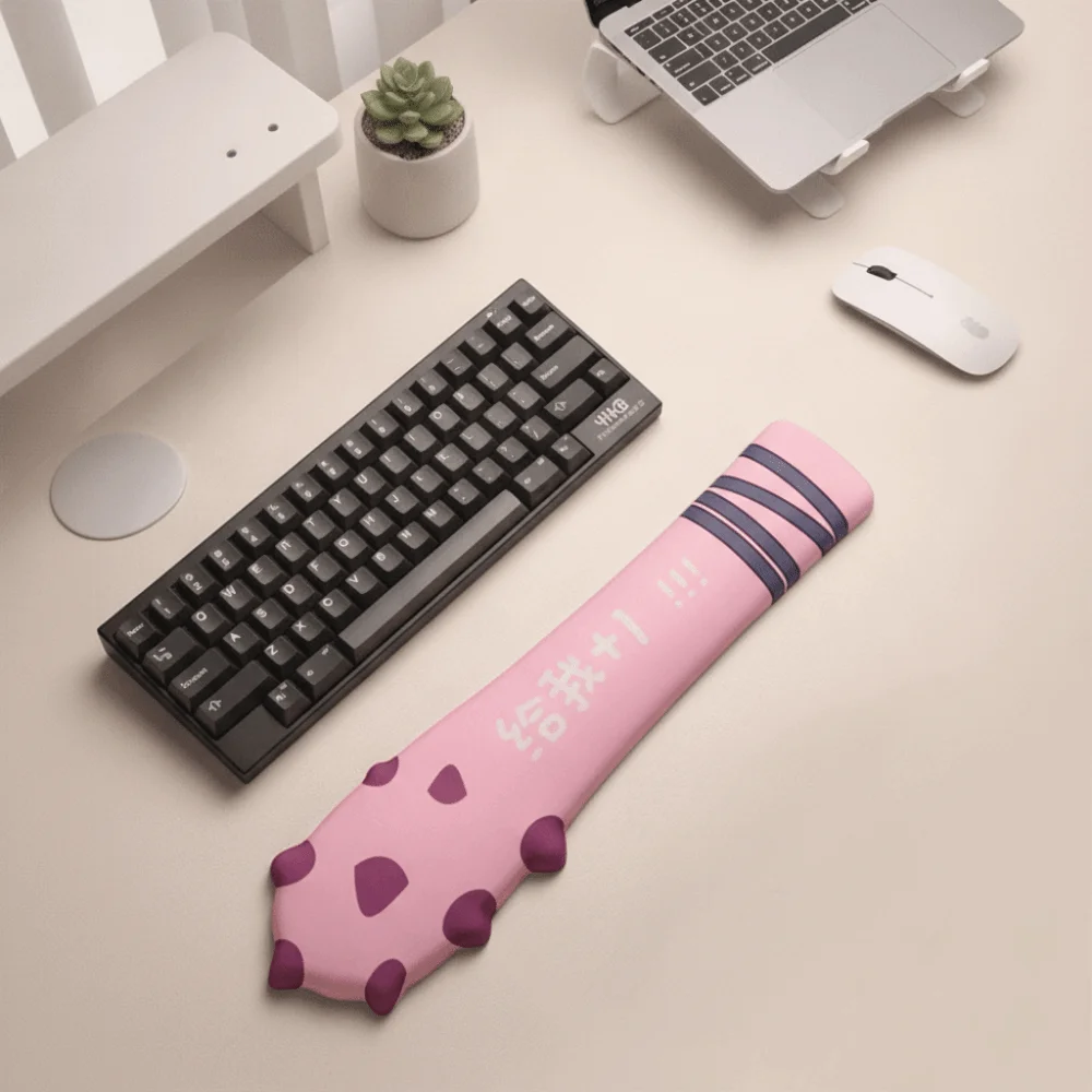 Silicone Material Wrist Rest Mouse Pad Large Size Lightweight Design Keyboard Pad Cute Pattern Non-Slip Ergonomic Keyboard Pad