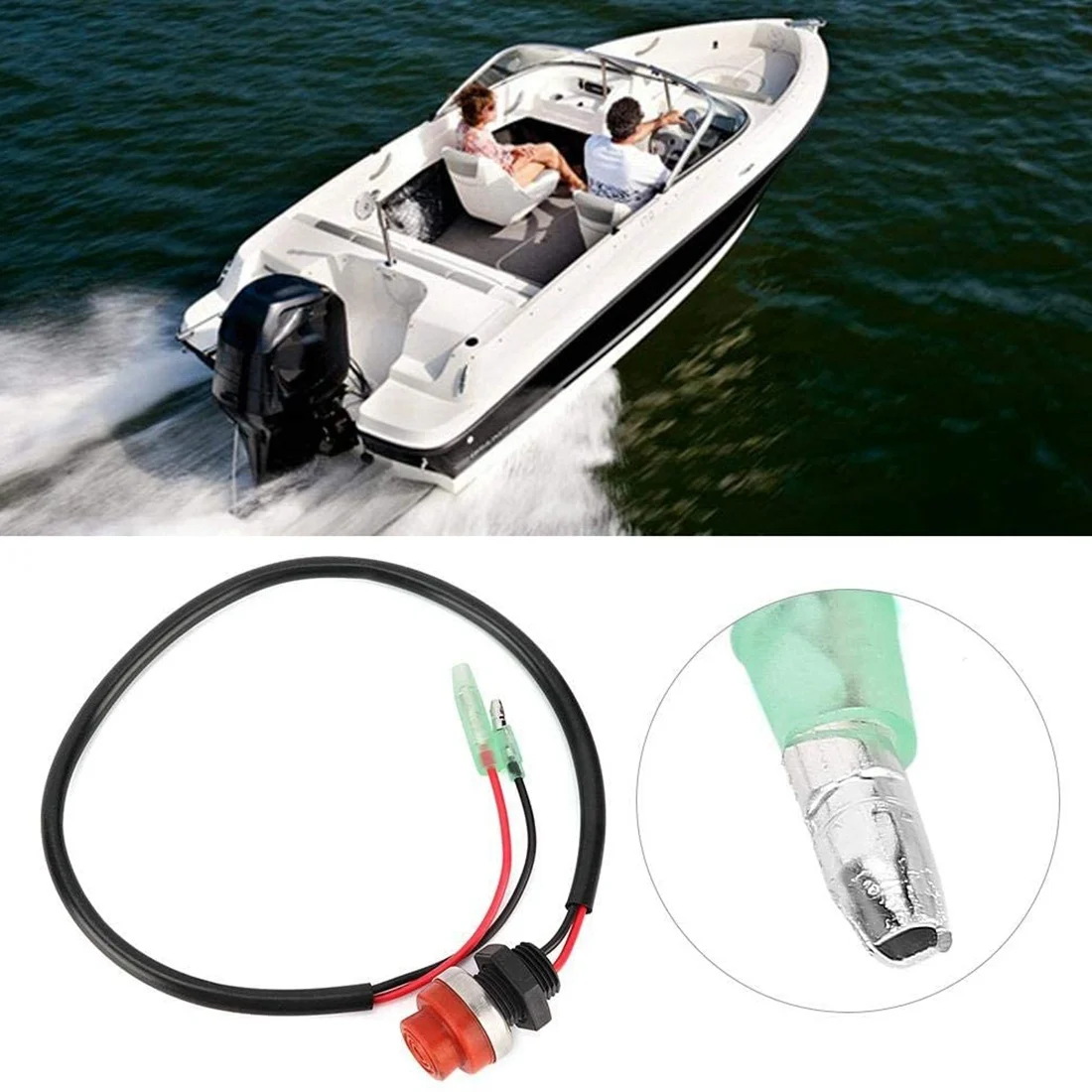 Universal Boat Outboard Engine Motor Start Kill Switch Keyless Push Button , Applicable to All for Ships image 3