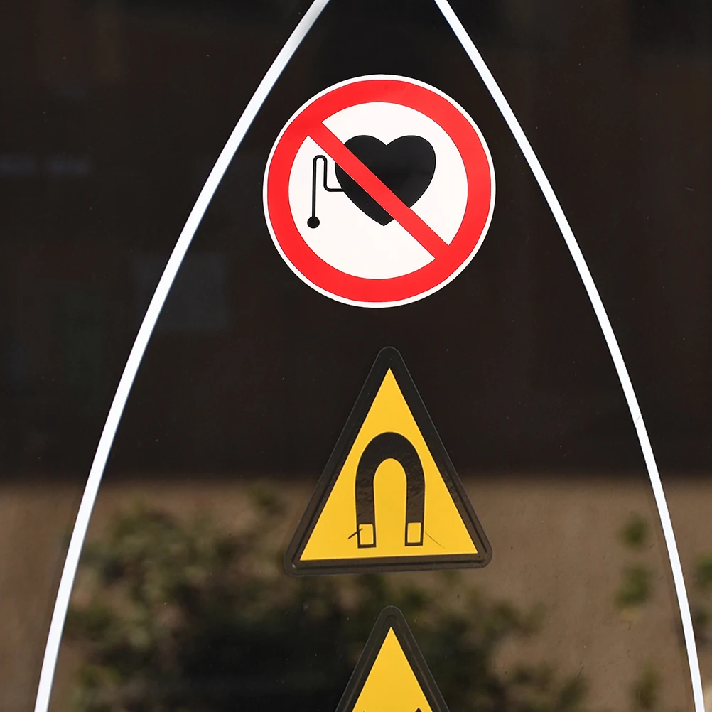 5pcs Warning No Sign Stickers Safety Label Decals Exclusion Strong Adhesive Vinyl Security Caution Stickers