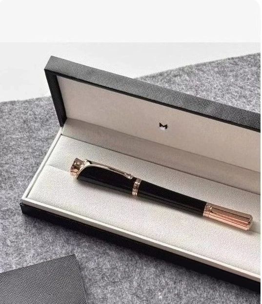 penna-per-firma-aziendale-m-brand-in-lacca-nera-e-oro-rosa-penna-roller-di-alta-gamma-penna-da-scrittura-per-ufficio-senza-scatola-portapenna-inclusa