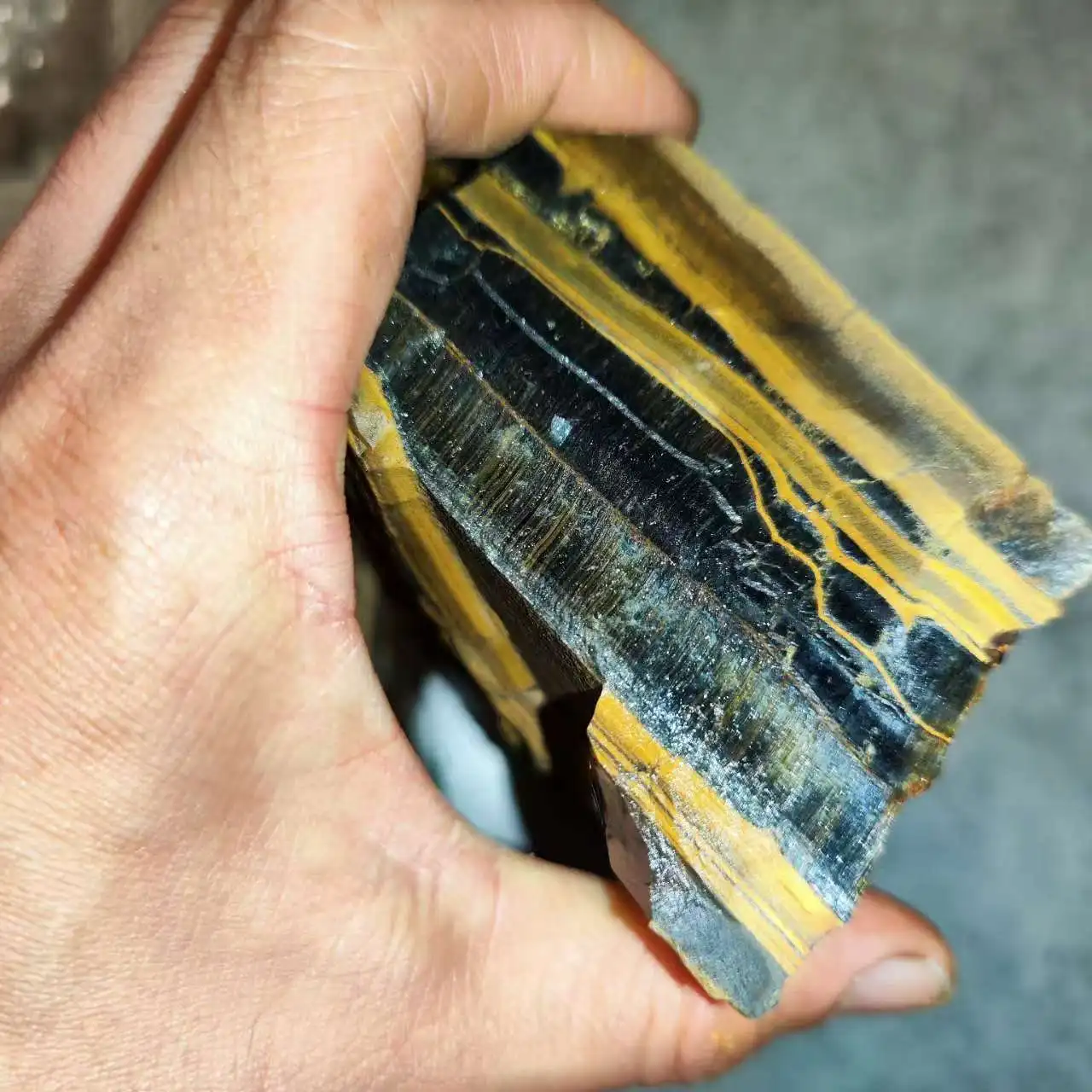 

Natural Yellow Blue Tiger Eye Stone Rough Quartz Crystal Reiki Healing Rock Mineral Specimen Chakra Home Tank Decoration Stone