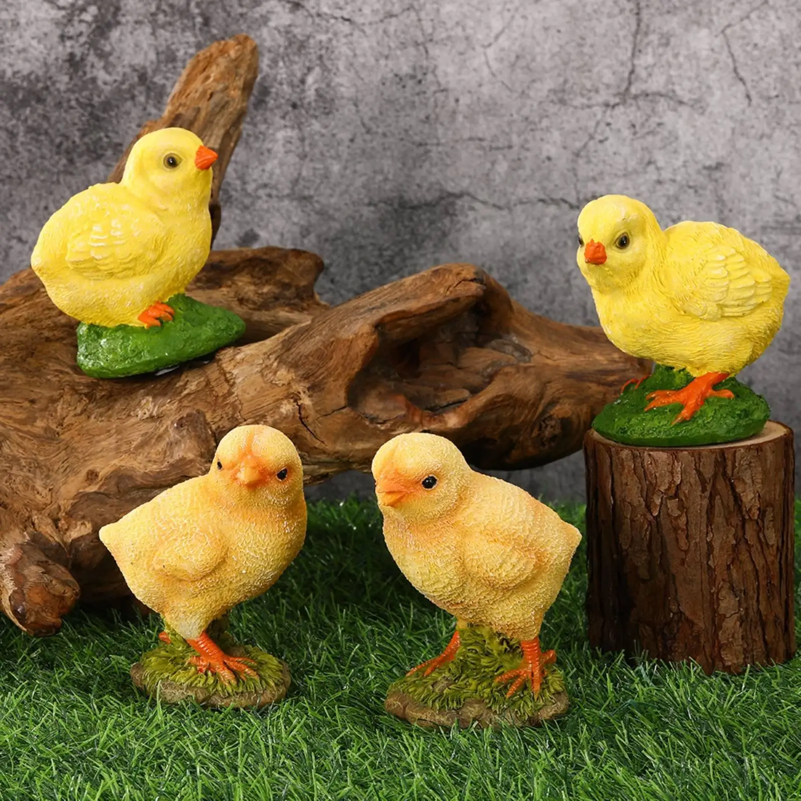 2-6pack Young Chicken Figurine Micro-Landscape Accessory Young Chick Figurine