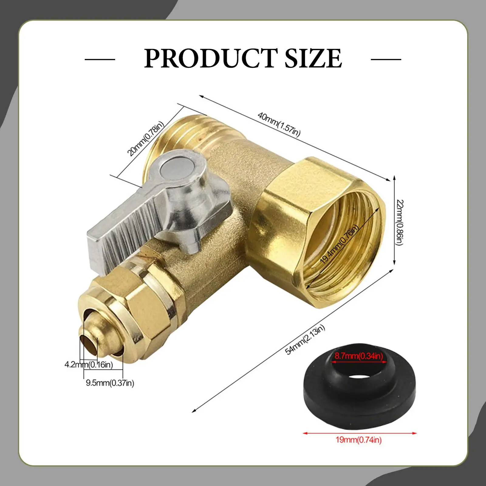 3/8inch Water Purifier Inlet Ball Valve Switch Solid Easy Connection with Handle Replace Parts Direct Drinking Machine Valve