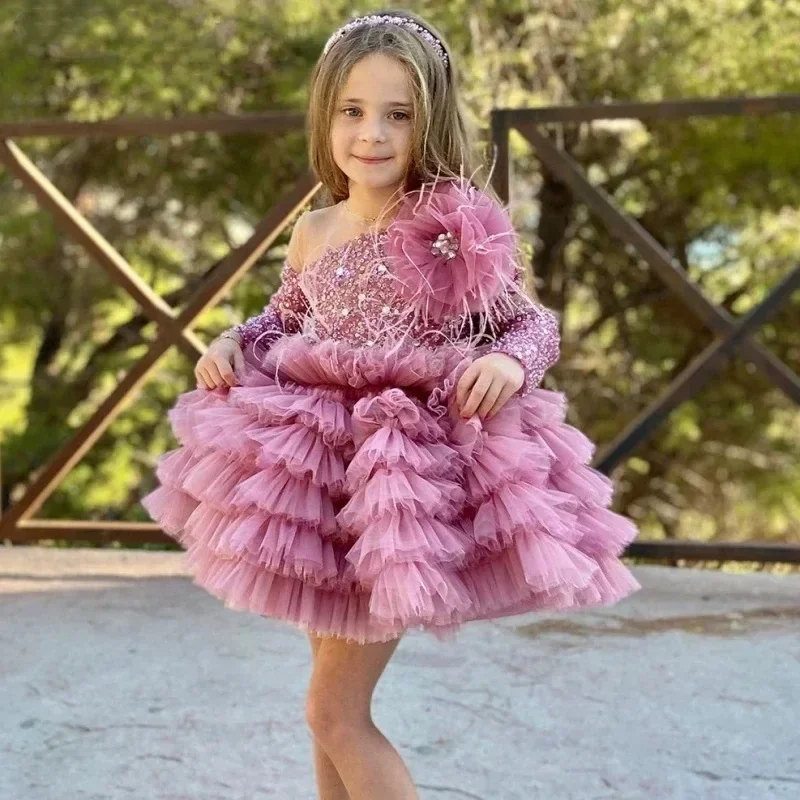 Robe longue à fleurs pour filles, manches longues, dos nu, princesse, bébé fille, mariage, fête d'anniversaire, première communion, robe de vacances