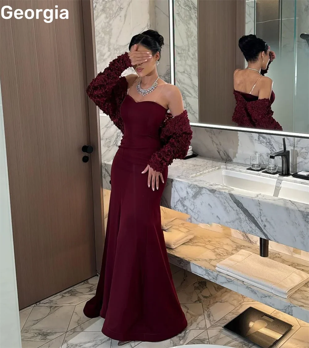 

Burgundy Dubai Luxury Evening Dress Customized Sweetheart Mermaid Cocktail Dresses Floor-Length Ruffle Zipper Up فستان حفلات الز