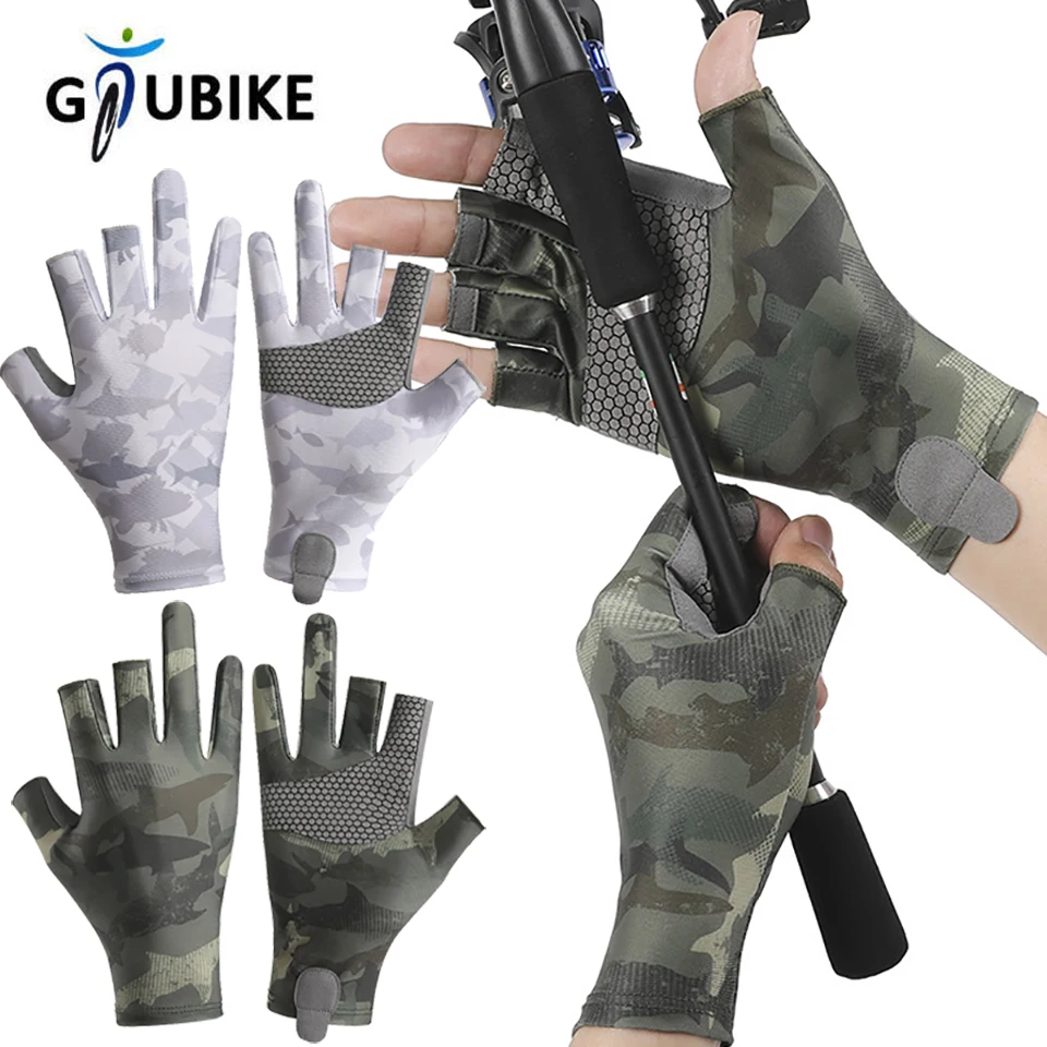 

GTUBIKE, 1 пара перчаток для рыбалки, летние мужские и женские ледяные шелковые солнцезащитные нескользящие тонкие велосипедные перчатки для морской рыбалки с защитой от порезов