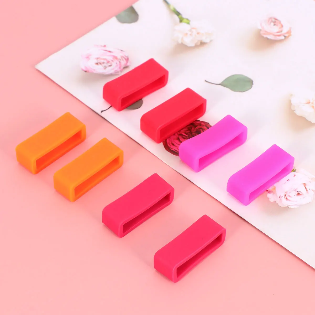 

8pcs Silicone Watch Band Loop 20Mm Soft Durable Replacement For Lost Damaged Watch Strap Bezel Multiple Colors Including Orange