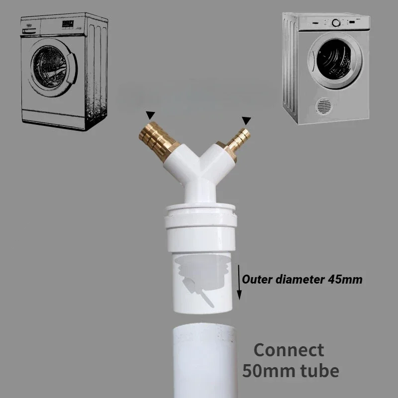 Адаптер дренажного тройника для стиральной машины, сушилки, дренажный четырехходовой фитинг с обратным клапаном против запаха
