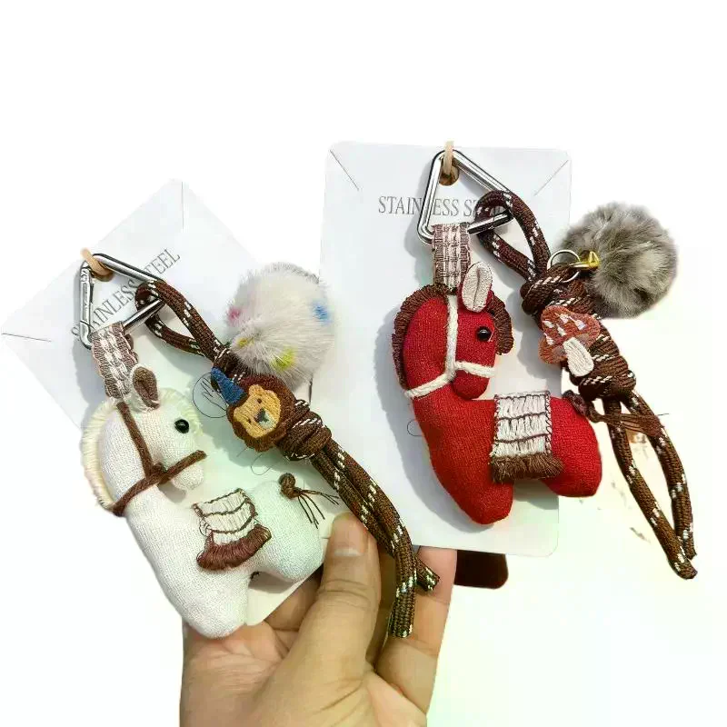 1 stks schattige pony alpaca pop sleutelhanger tas hanger dier pop sleutelhanger voor autosleutels accessoires creatieve geschenken