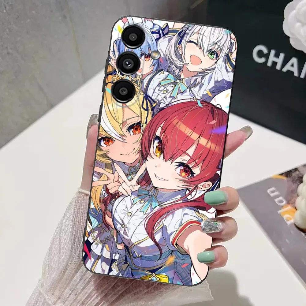 Anime H-Hololive  Phone Case For Samsung S24,S21,S22,S23,S30,Ultra,S20,Plus,Fe,Lite,Note,10,9,5G Black Soft Cover