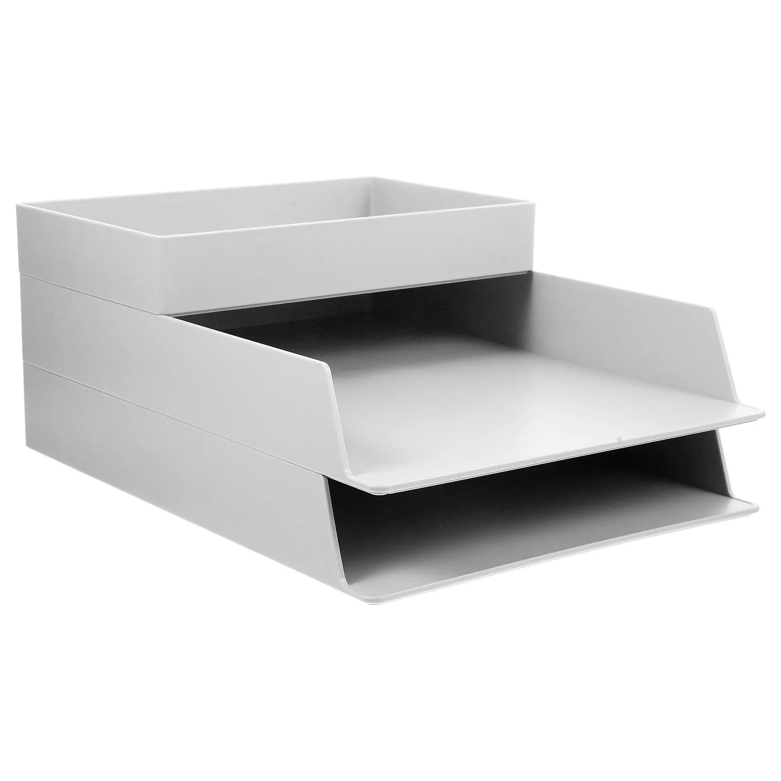 1 Set Of Desktop Storage Box File Organizer For Office Supply Large Capacity Stackable Abs Material Document Shelf Stationery