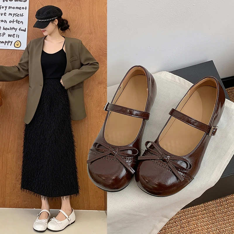 Butterfly-knot Women Ballet Mary Jane Shoes Fashion Mix Colors Internal Elevation Shoes Ladies Spring Autumn Concise Footwear