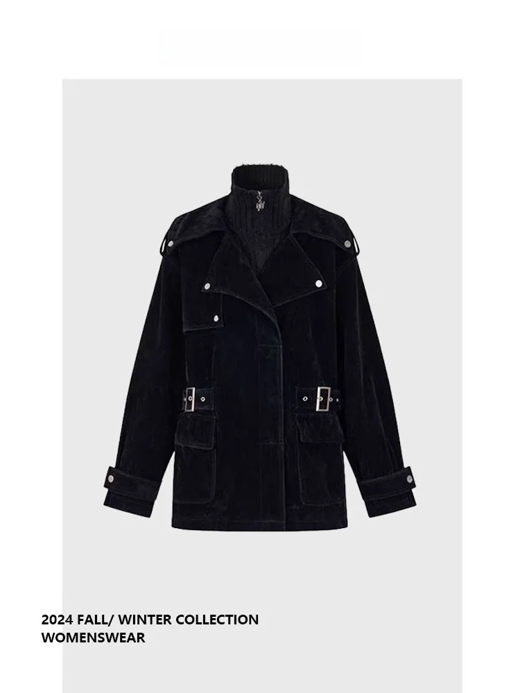 Giacca da Moto in Velluto Patchwork Pesante Forever 2 Barn, Top Femminile Cool Invernale a Maniche Lunghe