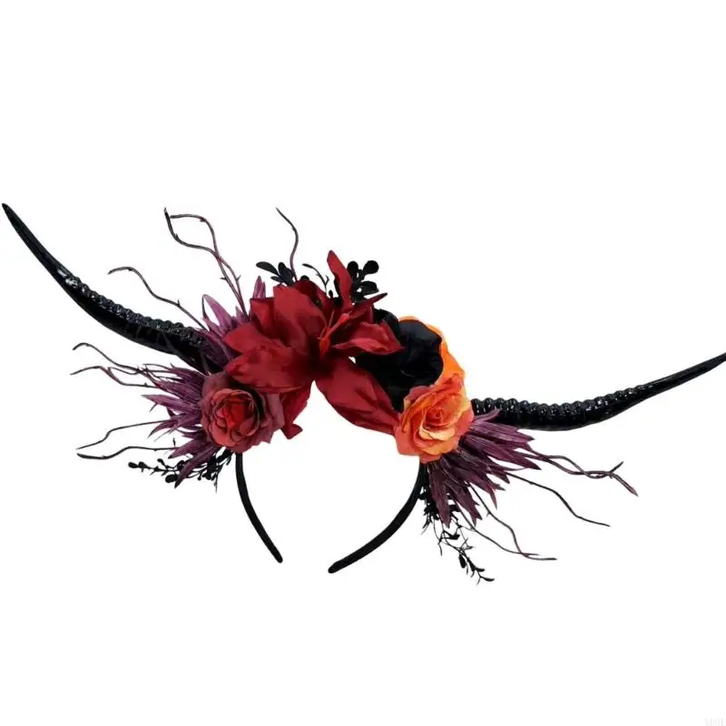 Stilvolles Punk-Antilopenhorn-Haarband für Halloween-Kostümzubehör und Karnevalsparty-Dressing-Styling-Tool Y08E – Detail 4