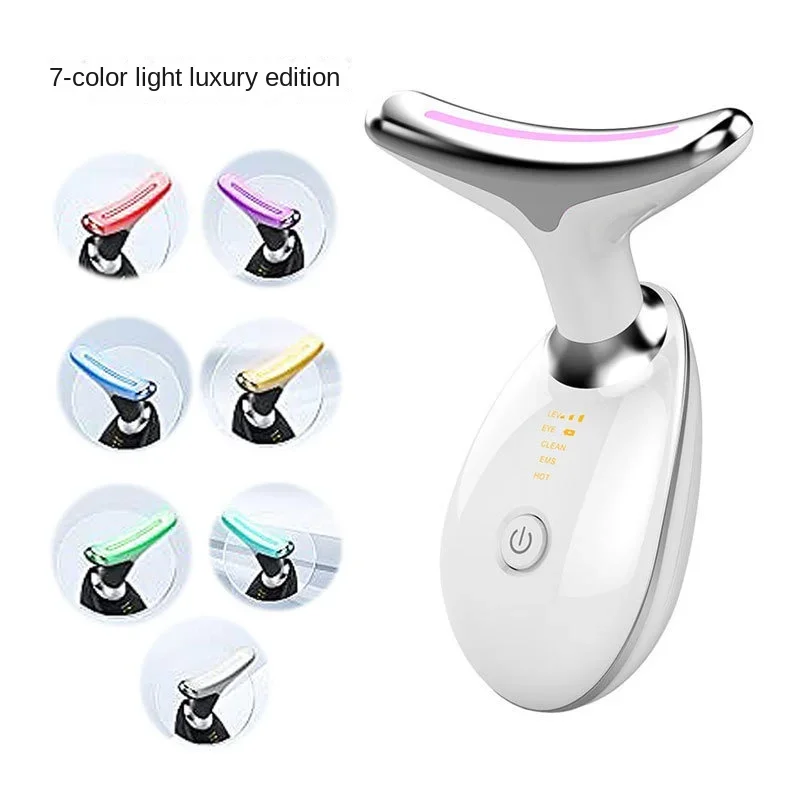 7 Color Beauty Device Micro Electric Neck Beauty Device Small Dolphin Neck Massage Device Facial Color Light Introduction V-face