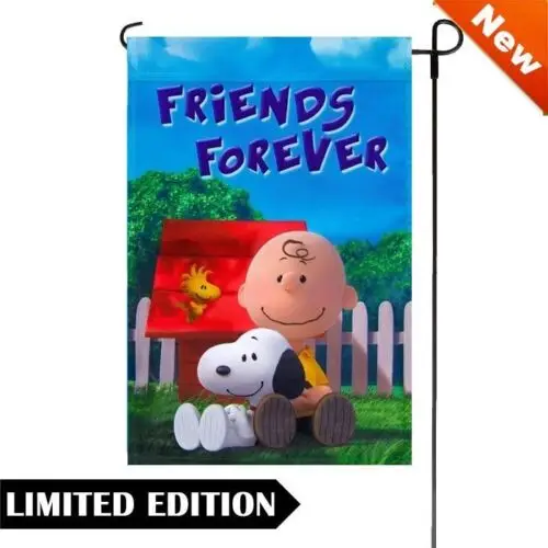 Snoopy Peanuts Flag FRIENDS FOREVER 80235 Charlie Brown Woodstock 12