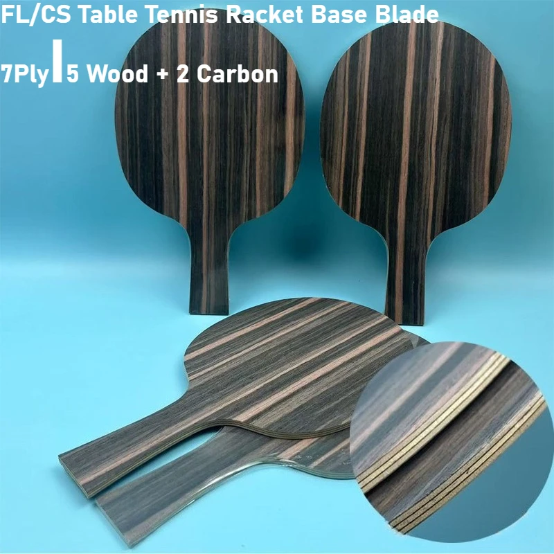 

DIY FL/CS Table Tennis Racket Base Blade 5 Wood 2 Carbon Koto Surface Ayous Core 7-Ply Ping Pong Bat Blade for Fast Attack&Loop