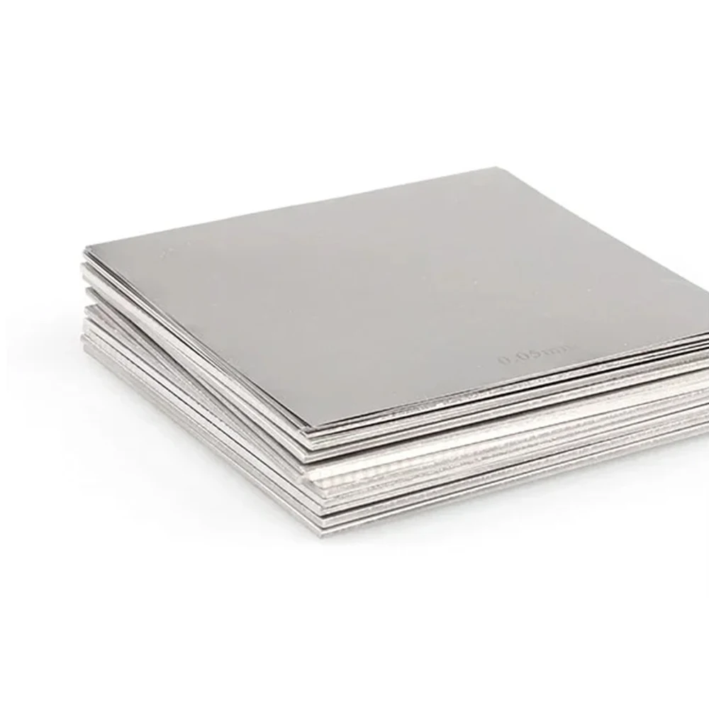 304 Stainless Steel Square Pate 100x100mm Flat Brushed Metal Polished Plate Thickness 0.01-0.05mm 0.1/0.15/0.2/0.25/0.3-2.5mm