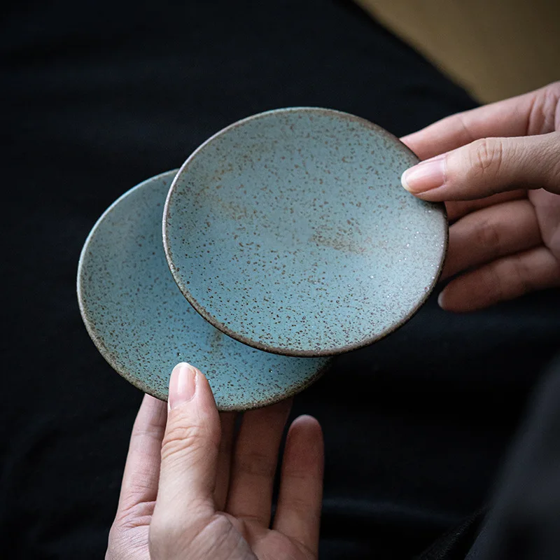 Rough Pottery Tea Coaster Round Heat Insulation Pad Ceramic Cup Mat Tea Set Ceremony Accessory Pot Holder Anti Scald Tea Saucer - view 4