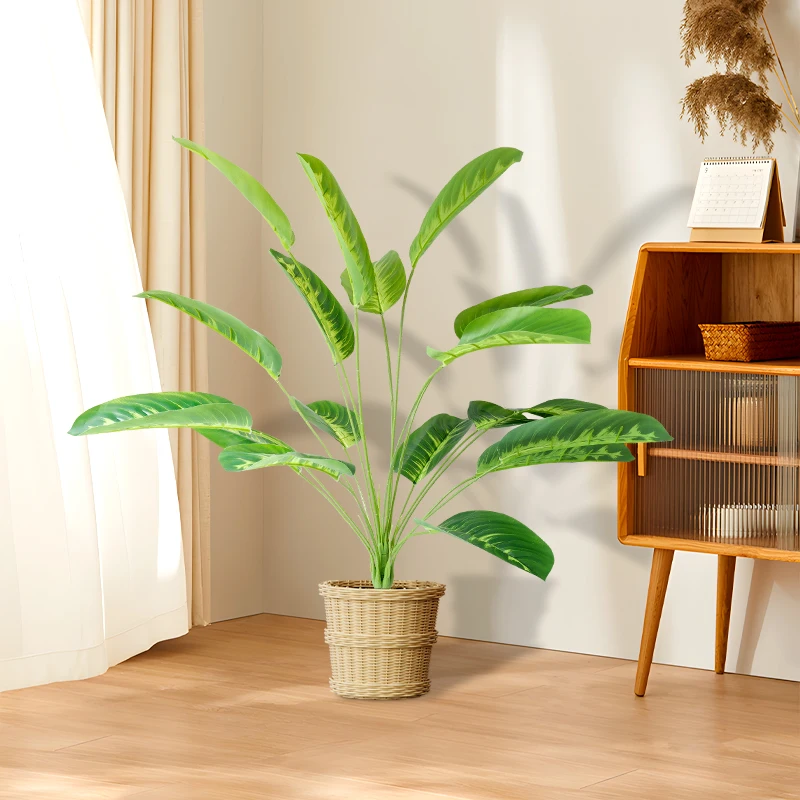 

Artificial Plants Large Tropical Palm Tree Fake Banana Leaves Plants Garden Home Living Room Wedding Decoration Outdoor