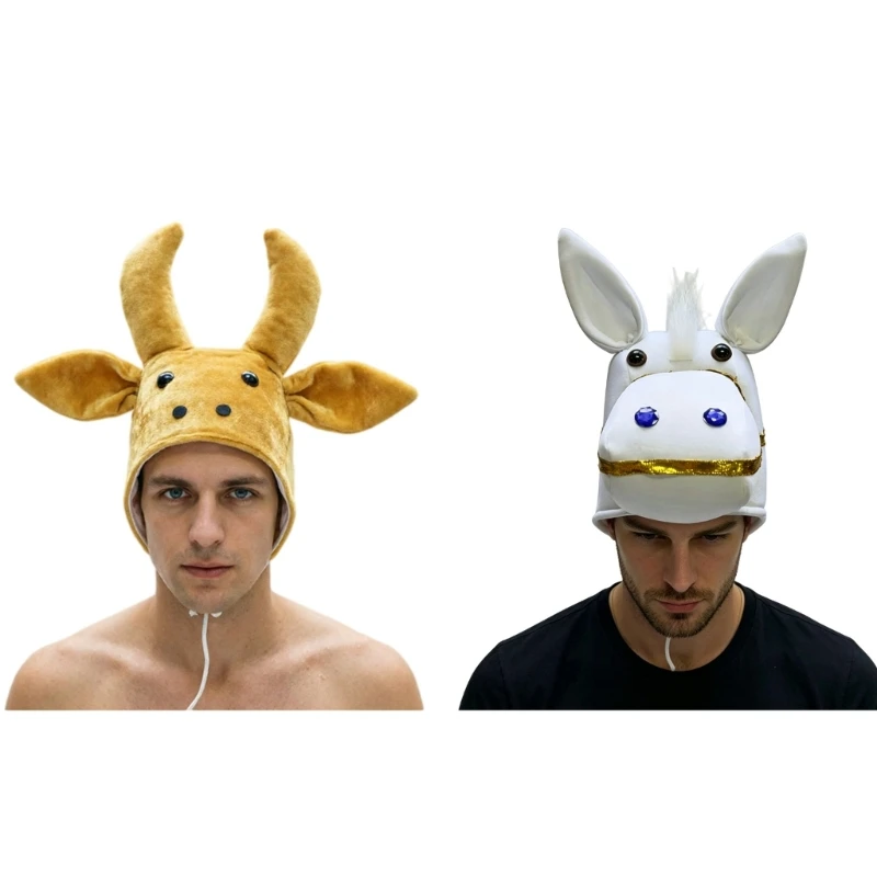 573B Cartoon Animal Headband Costume For Kids And Adults With Elastic Fit Perfect For Halloween Parties And Role Play