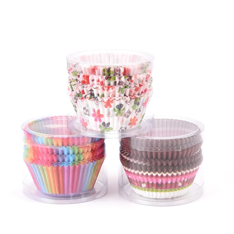 100Pcs/box Colorful Cake Mould Cups Muffin Cupcake Paper Cases Stand Mold Kitchen Oven Baking Tools