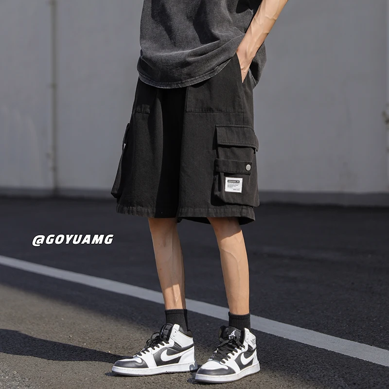 

Повседневные рабочие шорты для мужчин: универсальные летние, длиной до колена, прямого кроя, со средней посадкой, модные, дышащие, свободного кроя