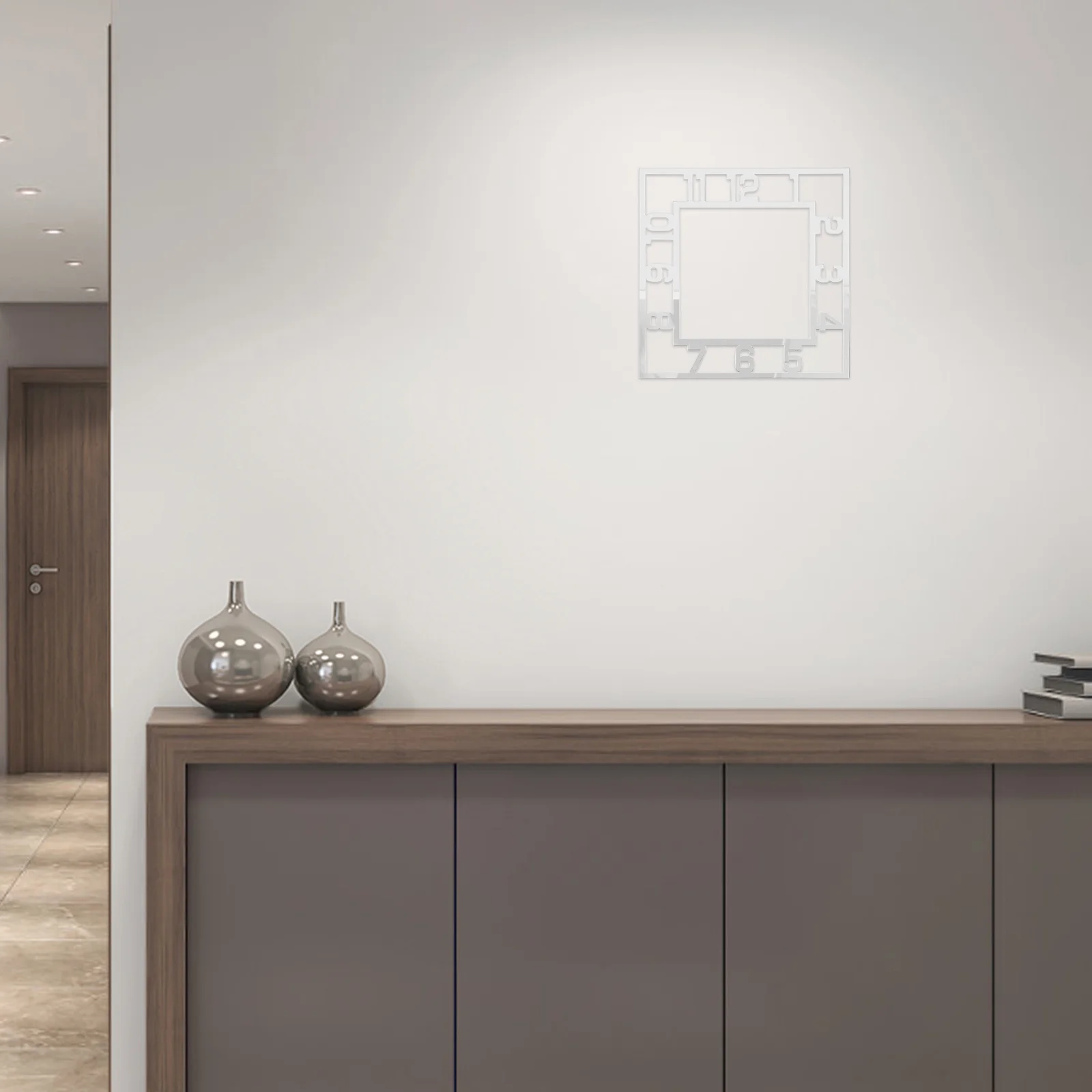 

Modern Square Wall Clock Sticker 10x10 DIY Arabic Numeral Mirror Decals Living Room Bedroom Office Wall Clock Decorative Sticker