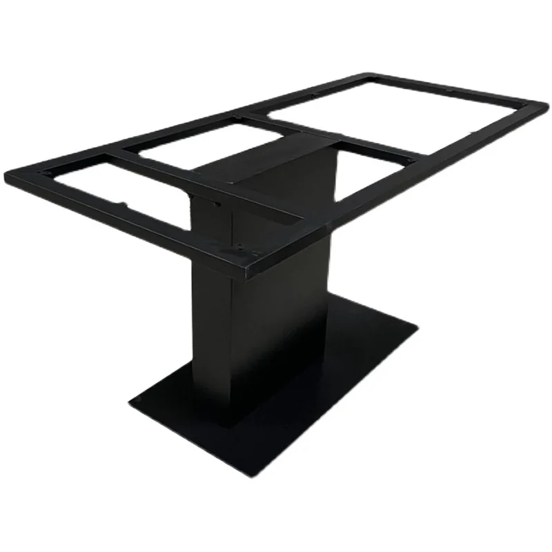 

Rock slab table foot light luxury metal large plate bracket solid steel plate island office custom table