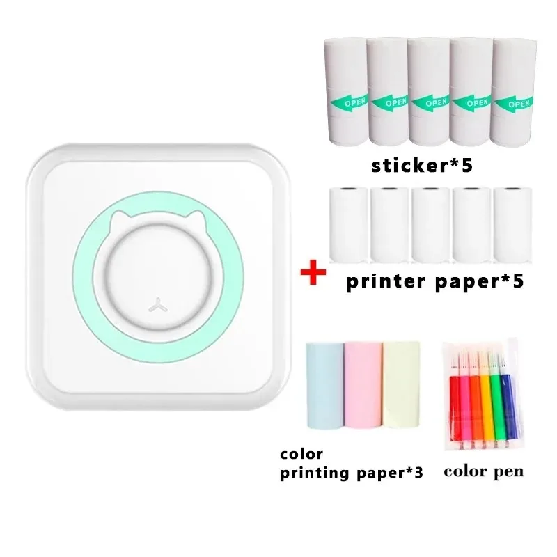 C15 Mini Photo Printer Thermal Portable Printers Stickers Paper Inkless Wireless Impresora Portátil 200dpi Android IOS 57mm