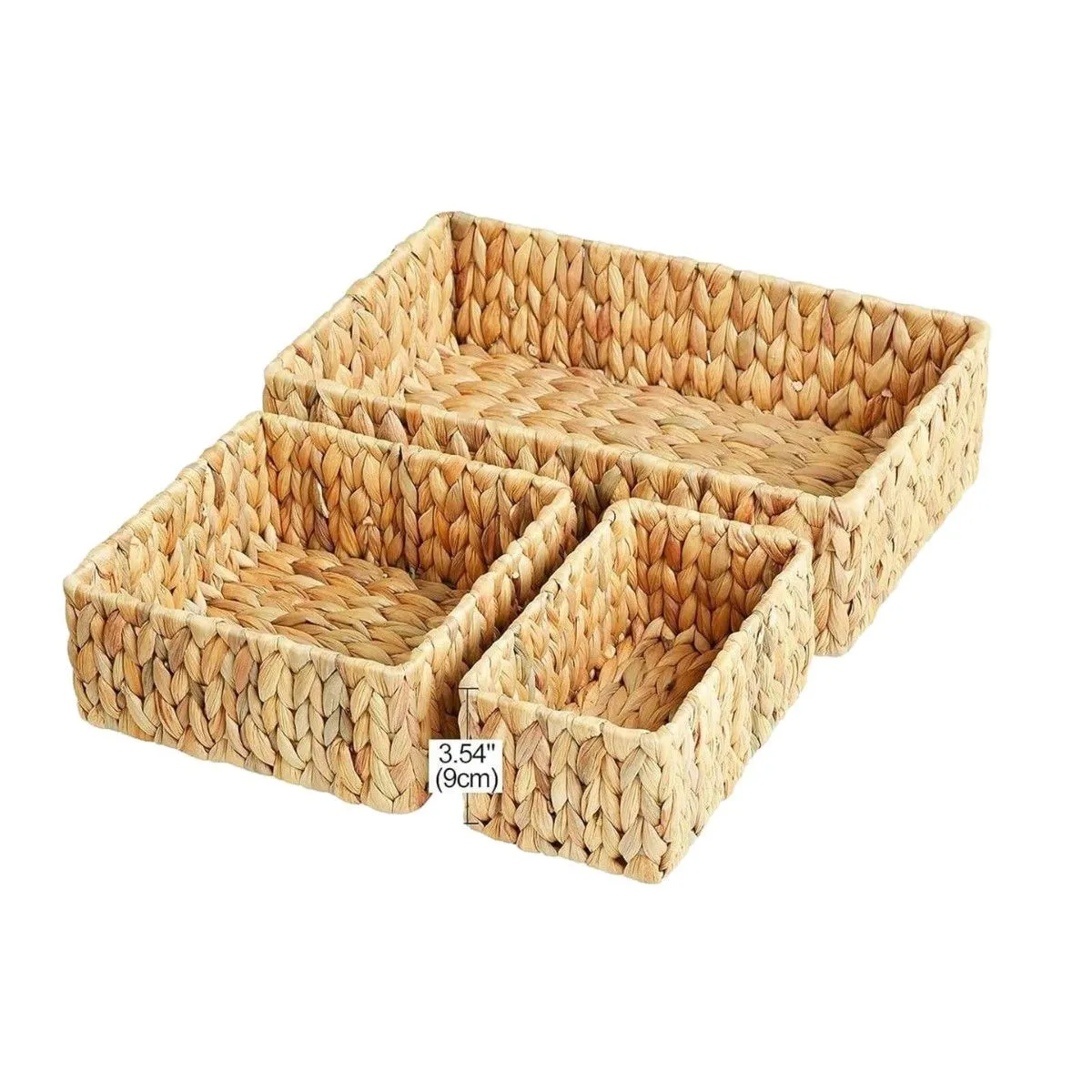 ตะกร้าเก็บของหวายทอ – ตะกร้าแขวนติดผนังและตั้งโต๊ะสำหรับจัดระเบียบโต๊ะกาแฟและตู้