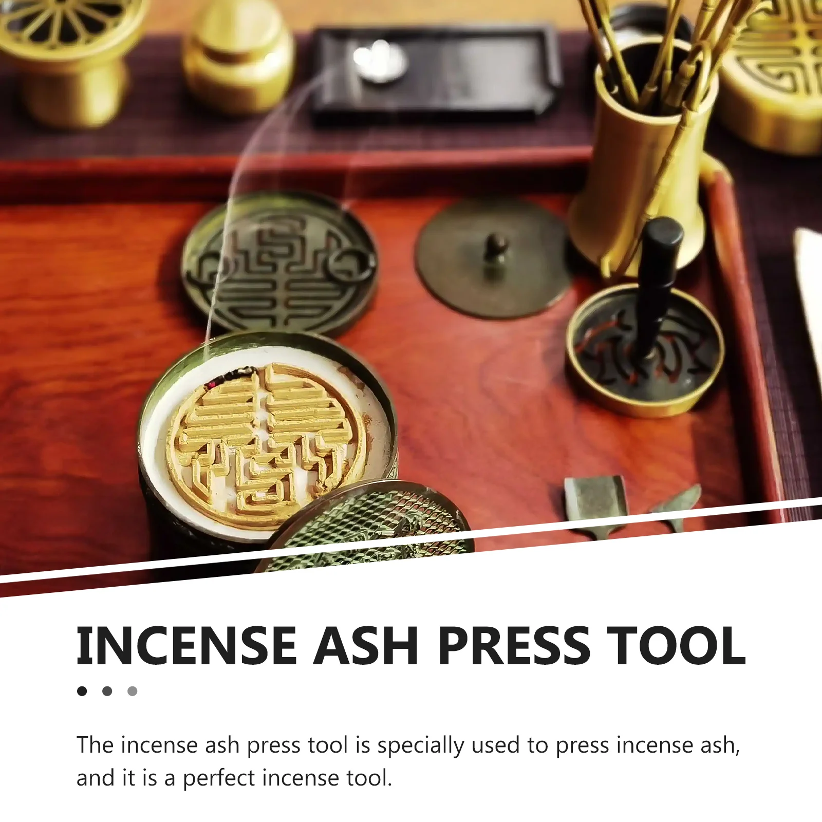 

7pcs Incense Ash Press Tool Kit Burner Supplies Spoon Shovel Set Brass Design Comfortable Handle For Home Office Temple Use