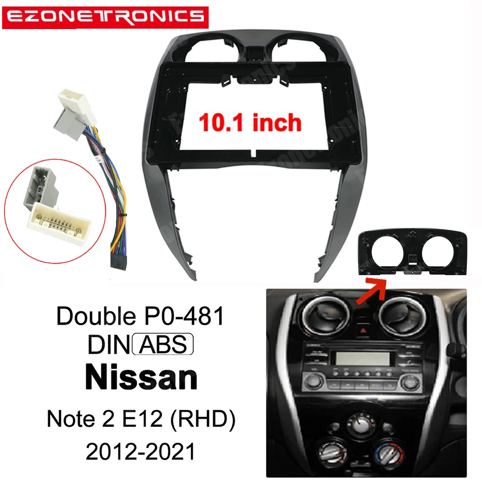 Panel deski rozdzielczej 10.1 cal dla Nissan Note 2 E12 2012-2021 RHD Radio odtwarzacz 2Din samochodowy odtwarzacz DVD rama Audio adapter montażowy