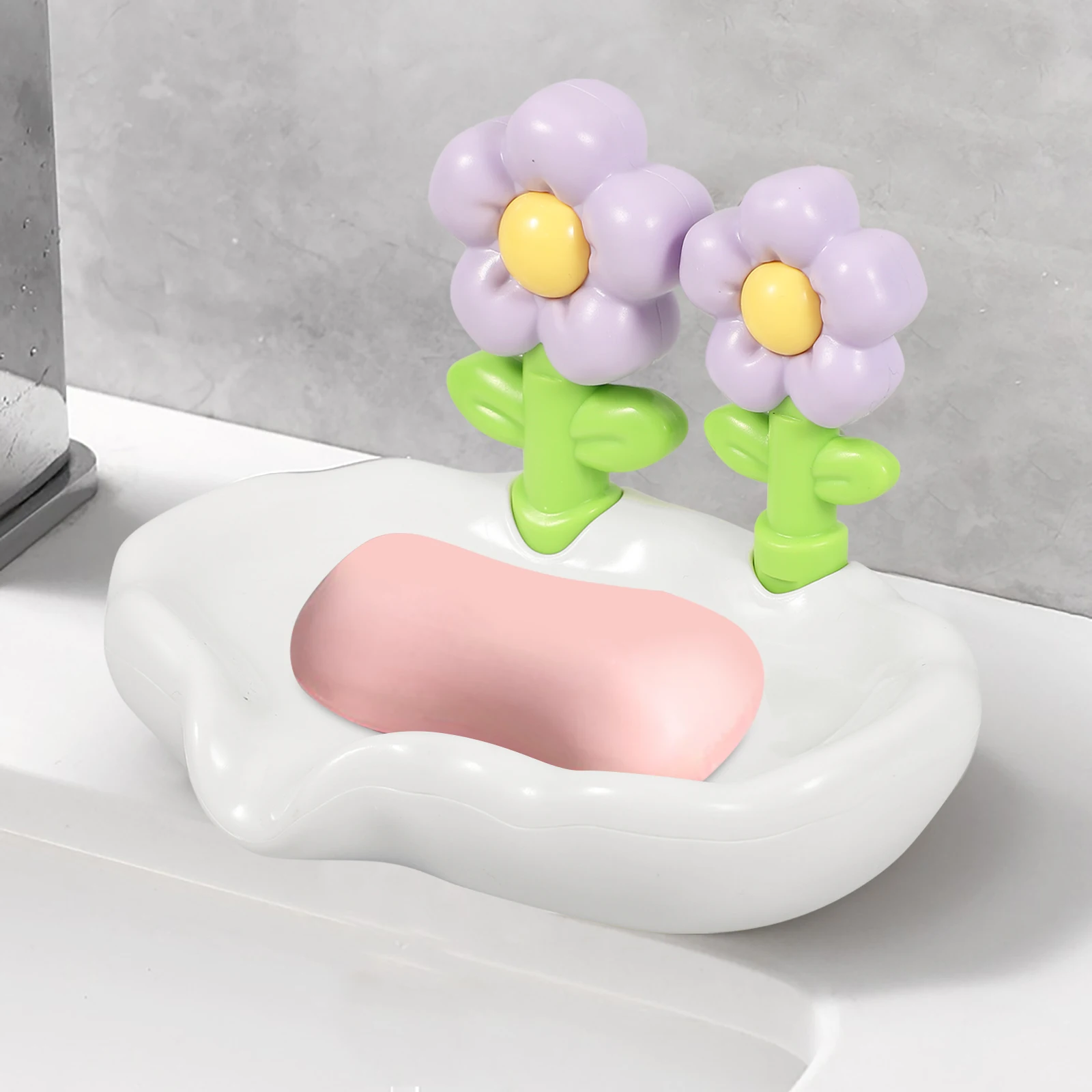 

Decorative Soap Dish Guest Bathroom Holder Tray Creative ABS for Kitchen Counter