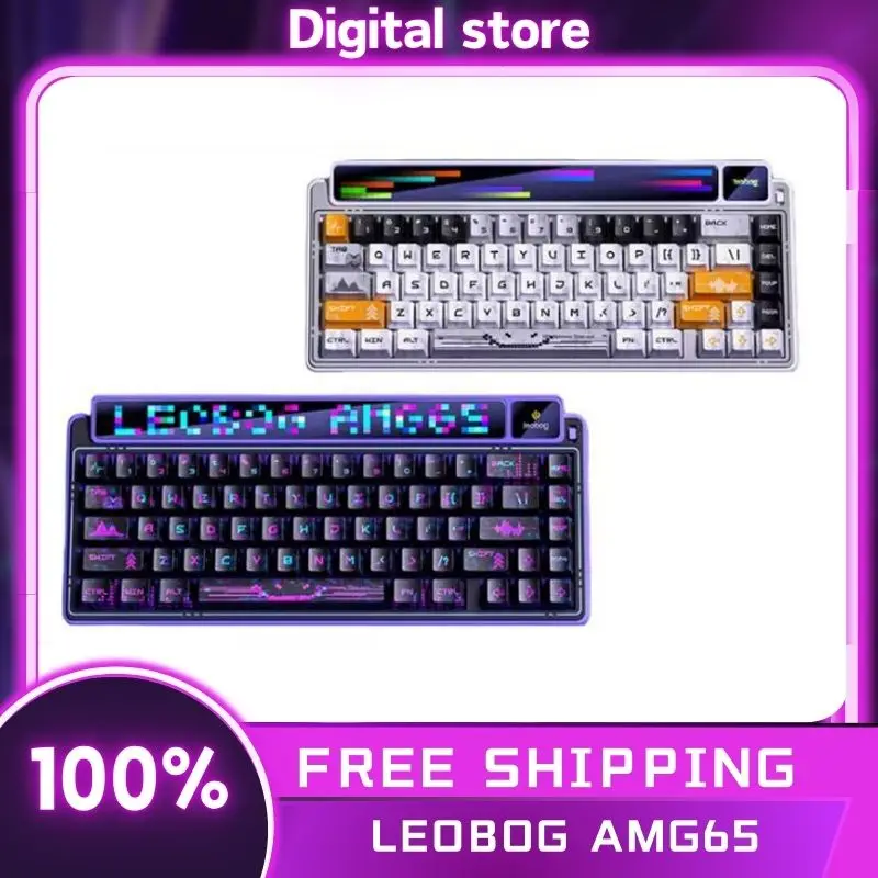 LEOBOG AMG65 Mechanical Keyboard Tri Mode Wireless Kyboards TFT LED Screen Custom RGB Hot Swap Gaming Keyboard PC Accessories