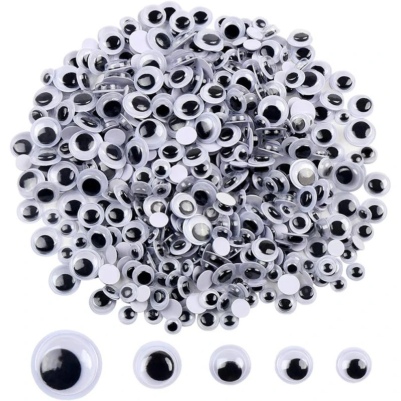 200/100PCS Self-Adhesive Wiggly Googly Doll Eye Movable Simulation Cartoon Animal Eyeball DIY Kindergarten Children Craft Supply