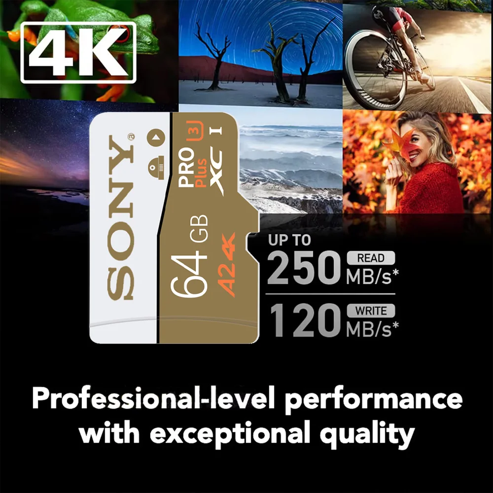 Carte mémoire SONY MiniSD avec adaptateur 2 to 1 to 512 go 256 go 128 go 64 go carte Flash TF pour le stockage de cartes numériques