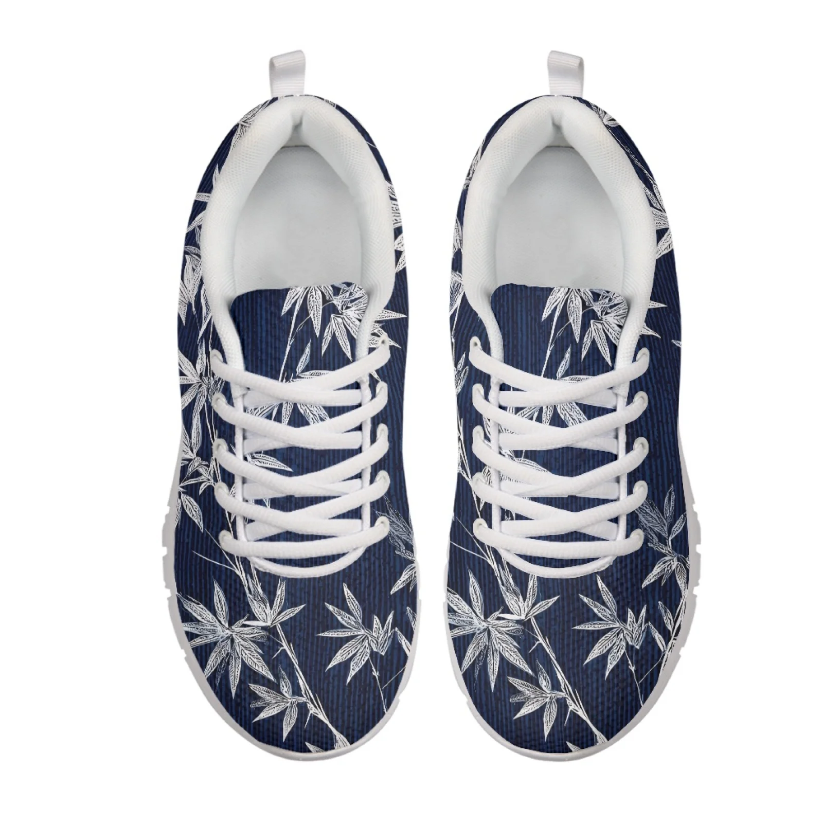 Coloranimal White Leaves Breathable Running Shoes for Women Mesh & EVA Sole Walking Sneakers 2026 Trending