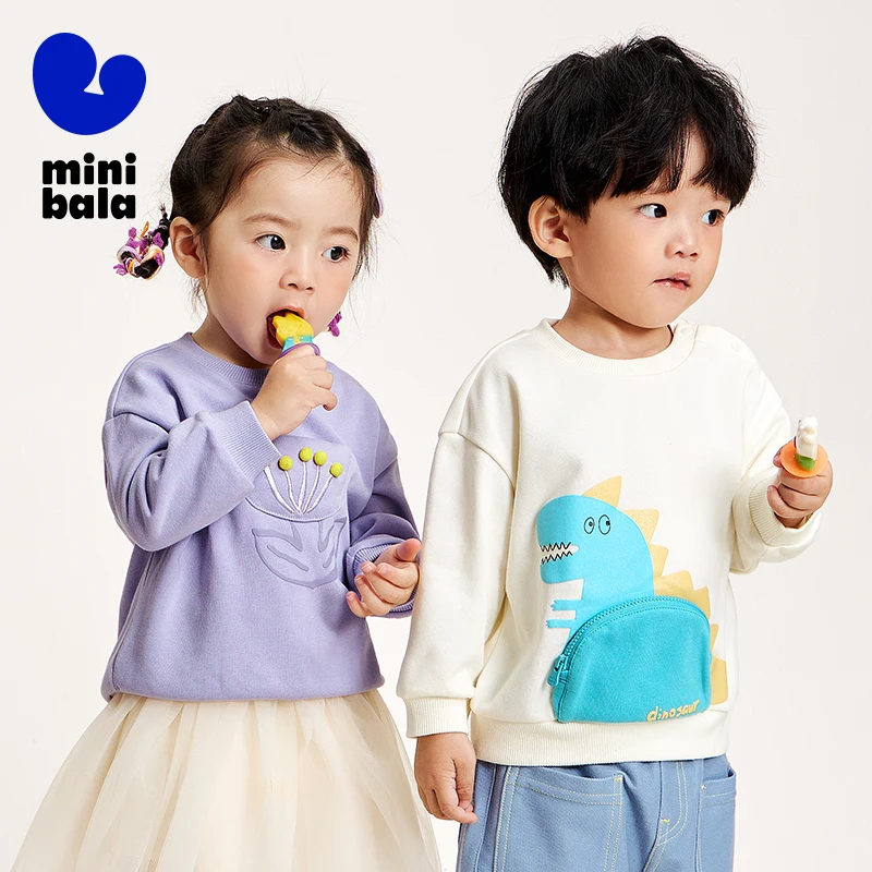 Mini Bala Long Sleeve Sweater Kids 2024 Spring and Autumn New Stylish Children Top