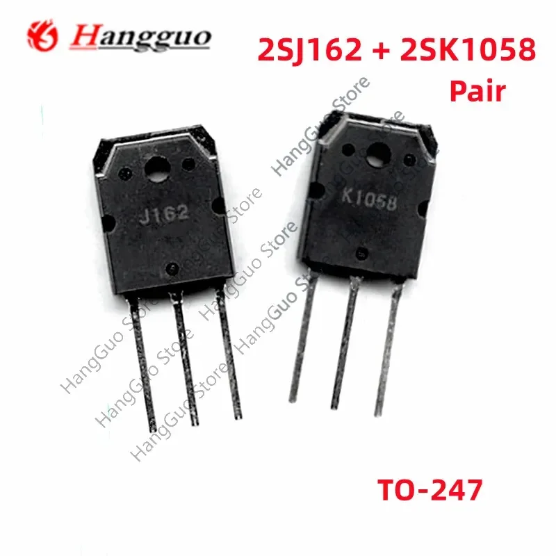 2pcs=1pair Original 2SJ162 2SK1058 2SJ162 K1058 J162 TO-247 High Power audible Counter Tube