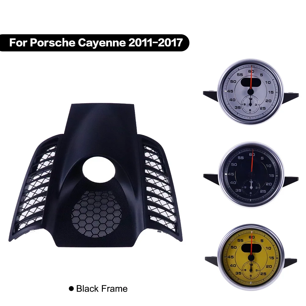 Lizpofly Car Center Dashboard Stopwatch Compass Clock Cover Kit For Porsche Cayenne 2011-2017 Interior Modification Parts