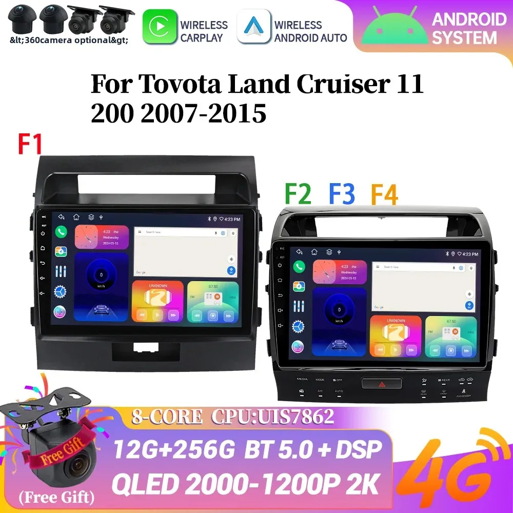 

Android 14 Car Radio Navigation GPS Wireless Carplay Multimedia Stereo Head Unit Screen For Toyota Land Cruiser 11 200 2007-2015