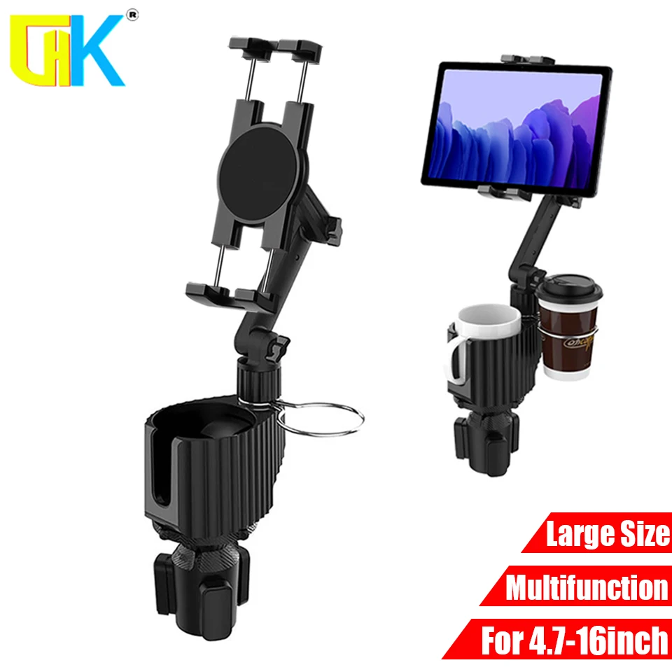 Universal 3-in-1 Cup Tablet Holder Mount For 4-16inch 360 Adjustable ABS Tablet Cup Holder for iPad, Smartphone Holder for Cars