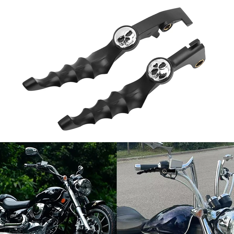 

1 Pair Motorcycle Black Skull Front Brake Lever With Clutch Lever Brake Stop Handle Grips Set For LiFan V16 LF250-D LF250-E