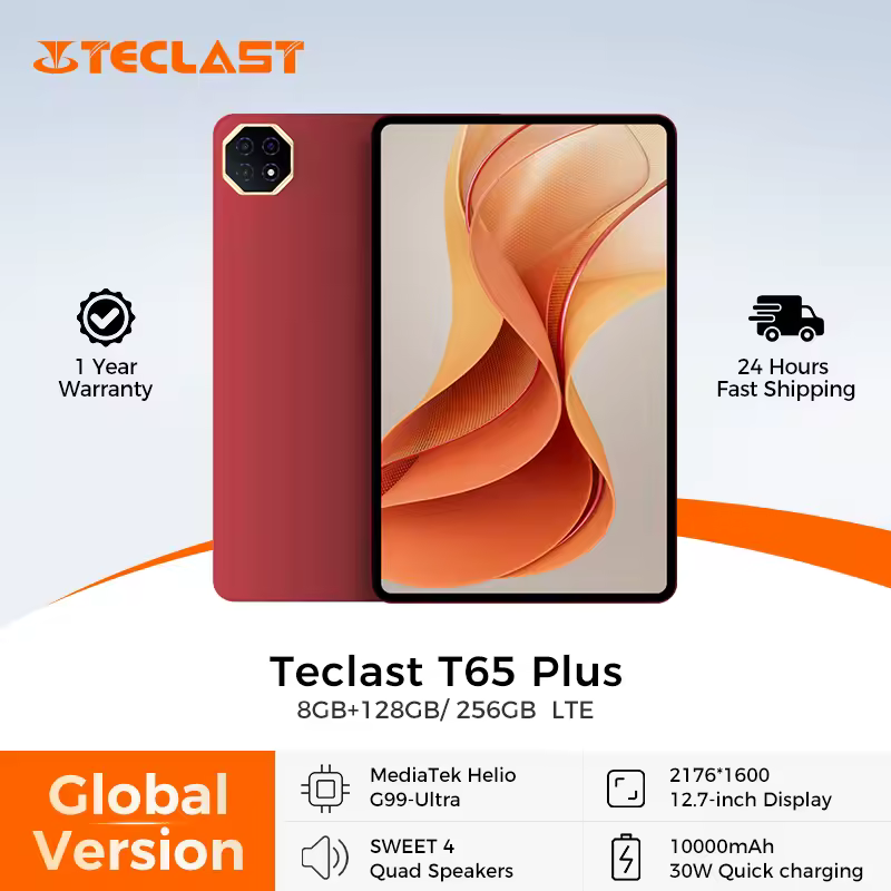 Teclast T65 Plus Tablet 13.4" 2K Dsiplay 120Hz Android 15 MediaTek G99 Max 20GB(8+12) RAM 256GB ROM 10000mAh 18W Widevine L1 New