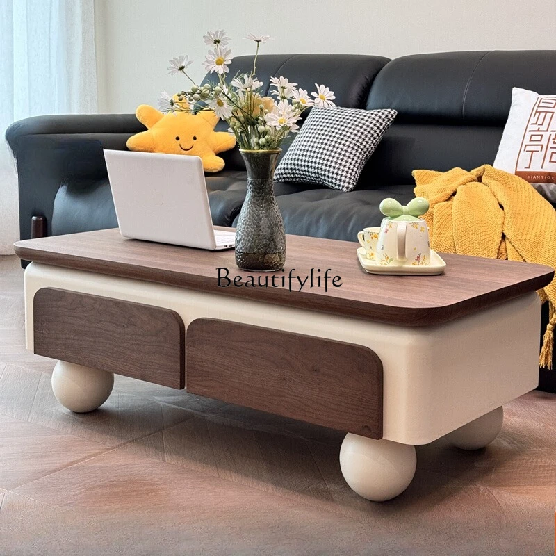 

*French cream style coffee table living room household small apartment medieval Internet celebrity cute creative