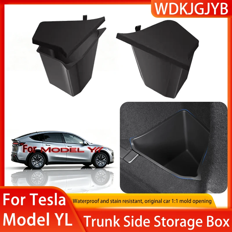 

For Tesla Model YL Launch 2026 Trunk Organizer Side Storage Box Flocked TPE Trunk Organizer Anti-dirty YL Trunk Side Storage Box