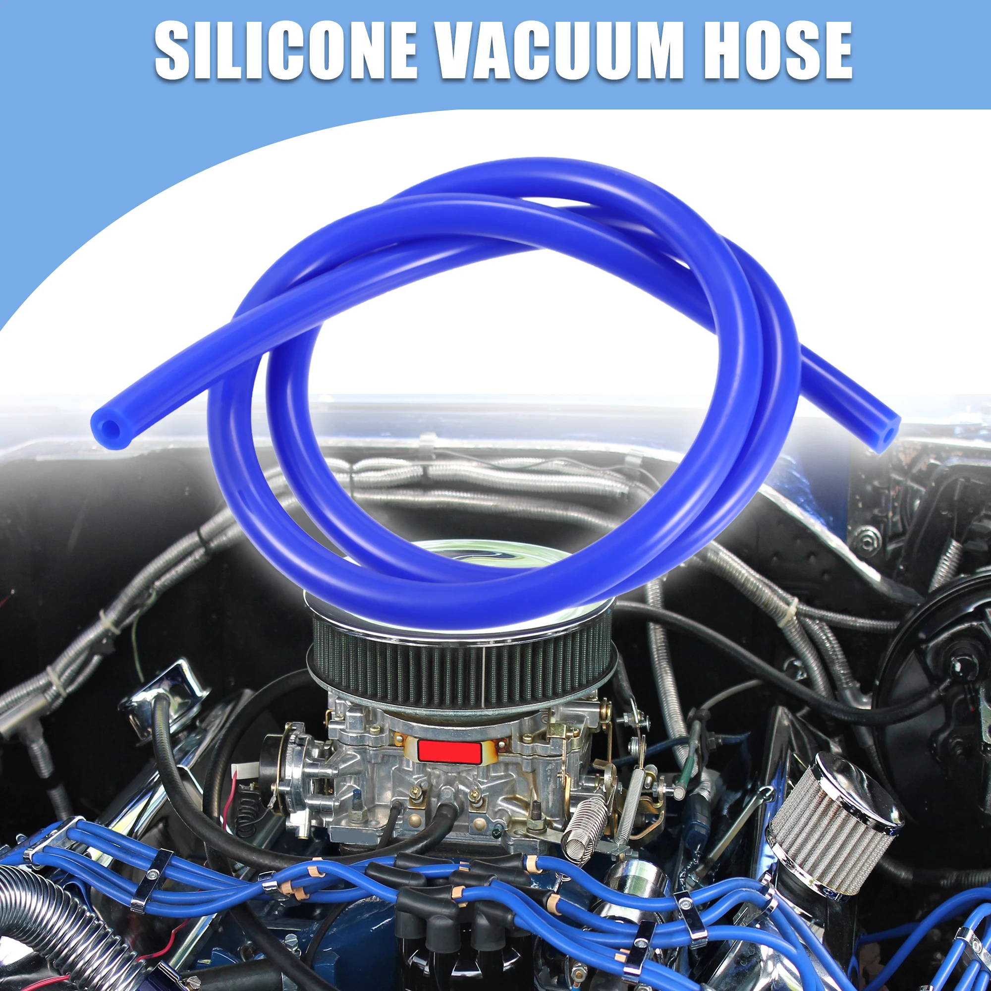 X Autohaux ID 5MM 10MM Silicone Vacuum Tubing Hose Universal Silicon Tubing 1M 2.5M Length Blue Auto Parts Vacuum Hose