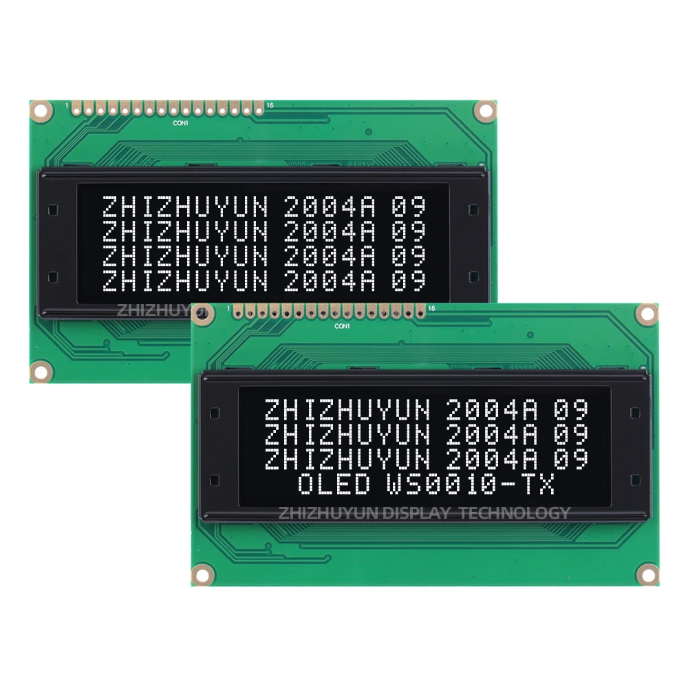 Imagem -05 - Módulo Lcd Tela de Exibição Carta Verde Temperatura de Trabalho Tela de Exibição Oled Filme Preto 20*4 Caráter40 Mais 80 Eh002004a