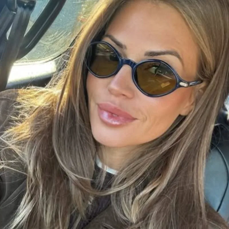 الماس شكل النظارات الشمسية للنساء 2026 العلامة التجارية الجديدة تصميم البيضاوي الصغيرة الضيقة العصرية موضة أنيقة نظارات شمسية ظلال الرجال النظارات #1